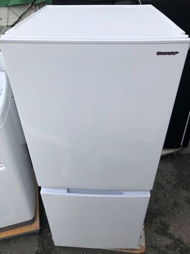 2022年式　シャープ SHARP 冷蔵庫(幅49.5cm) 152L つけかえどっちもドア 2ドア ホワイト SJ-D15G-W
