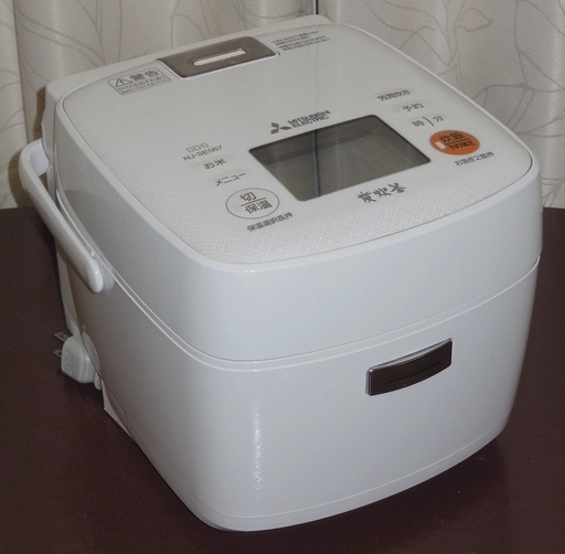 【直接引き取りのみ】 2017年製 IH炊飯ジャー 3.5合炊き 三菱 NJ-SE067-W ホワイト R5-0137