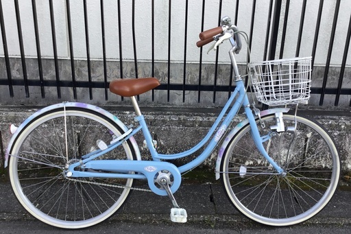 ＜美品車＞ブリヂストン・リコリーナ・ジュニア・24インチ自転車・水色・ LEDライト 鍵付き