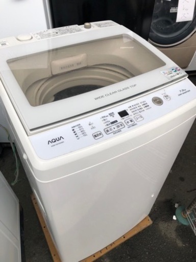 北九州市内配送無料　保証付き　２０１９年　AQUA アクア AQW-GV70H(W) [全自動洗濯機 簡易乾燥機能付 7.0kg]