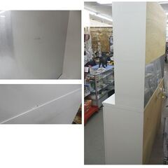 大型！キッチンボード パモウナ 幅140×高214㎝ パールホワイト ハイカウンタータイプ ソフトクローズ 便利なオプション追加あり　西岡店