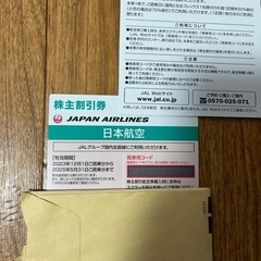 【ネット決済・配送可】JAL 株主割引券　2025/5/31 まで2枚