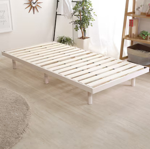 【美品】ニトリ 天然木3段階高さ調整 脚付きすのこベッド【シングル】