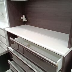 ☆ジモティ割あり☆ NITORI レンジボード ブラウン H206×D50×W120 