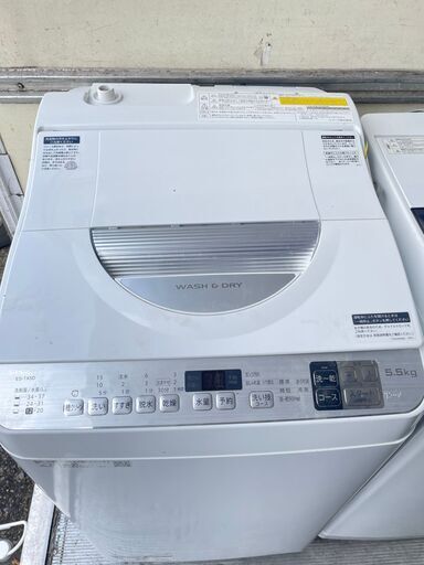 配達可能 洗濯機 5.5kg 2020年製 SHARP ES-TX5D-S シルバー系 ヒーター乾燥