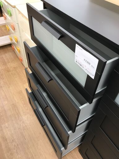 ★ジモティ割あり★ IKEA チェスト ブラック H124×W78×D41 クリーニング済み KJ4587