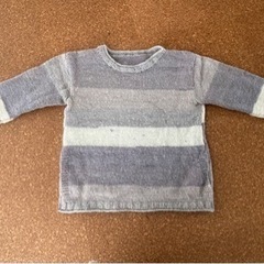 お洒落な手編みセーター③ /ウール ポケット付き