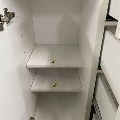 古賀家具/KOGA キッチンボード 幅150 モイス ソフトクローズ ハイグロス ホワイト スライドガラス 中古家具 店頭引取歓迎 R8053