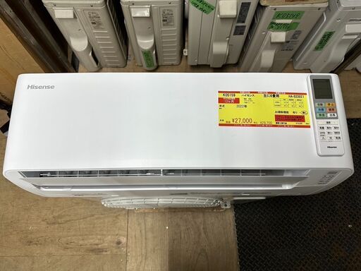 K05159　ハイセンス　2022年製　中古エアコン　主に6畳用　冷房能力　2.2KW ／ 暖房能力　2.2KW