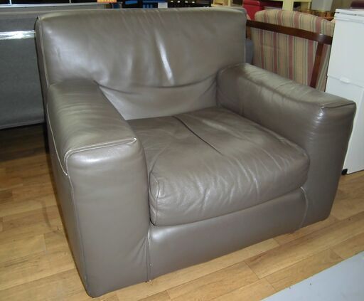 R065 本革  Inter-Decor 1Pソファ、一人かけソファ、幅95cm Used