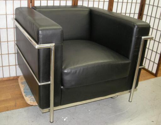R093 NITORI ニトリ (グレコ LS-994 BK) 1P合皮ソファ Used