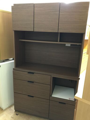 【FU773】★ニトリ NITORI システムキッチンボード  ETONA（エトナ）-105KB  105×41×180.5cm 3枚扉食器棚  キッチン家具 ブラウン