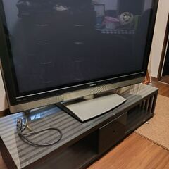 プラズマテレビ42型日立＆テレビボードブラック幅120cm  