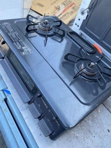 早いもの勝ち！ パロマ 2口ガスコンロ LPガス ガンメタ 2015年 据置き ⭐️2021年製⭐️パロマコンロ⭐️LPガス⭐️早い者勝ち⭐️