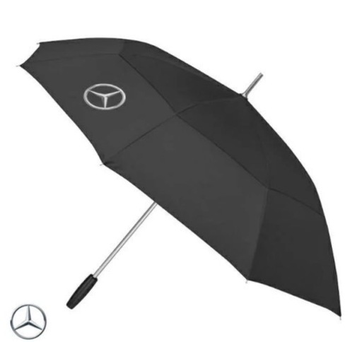 未使用タグ付 メルセデスベンツ 晴雨兼用 長傘 ゴルフ傘 日傘 ダブルキャノピー Mercedes Benz