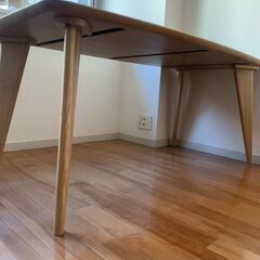 オーダーメイドホワイトオークダイニングテーブル　テーブルマットセット