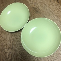 IKEA グリーン　皿　カレー　大皿　2枚セット