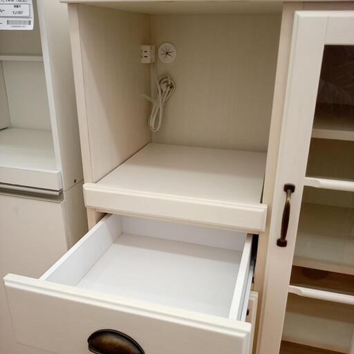 リユースのサカイ栃木店★ジモティ割あり★  レンジ台 ホワイト W104.5×D42×H88.5 クリーニング済み TC11166 リユースのサカイ栃木店☆ジモティ割あり☆ NITORI レンジ台 ホワイト