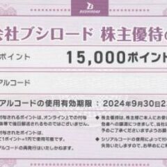 （株）ブシロード　株主優待券 ¥15,000分