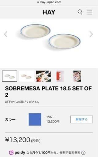 新品 HAY Sobremesa Plate ヘイ プレート 2点セット 皿