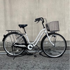 【お譲り先決定】人気ホワイト26インチ変速なし整備済み自転車