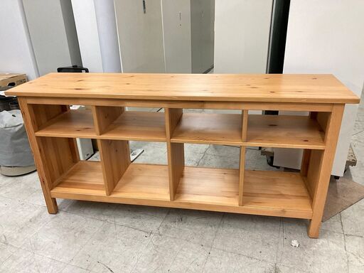 中古　IKEA　棚 オープンシェルフ ラック 2段 おしゃれ 木製 オープンラック 　店舗　什器　間仕切り収納棚　棚付き 収納 本棚 北欧 ナチュラル　W1570×D400×H740　愛知　一宮市　江南市　稲沢市　名古屋　岐阜　各務ヶ原　岐南町　羽島　三重　グッドプライス一宮