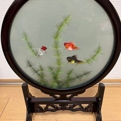 刺繍　置物　　　　金魚