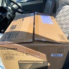 未使用　アイリスオーヤマ ミラーガラス 電子レンジ 18L フラットテーブル ヘルツフリー 全国対応 自動メニュー ブラック モデル IMB-FM1805-B