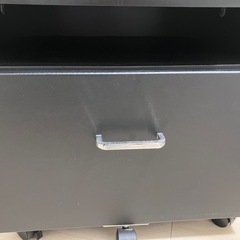 可動式収納　デスク周り収納　パソコン置き　プリンター置き　黒