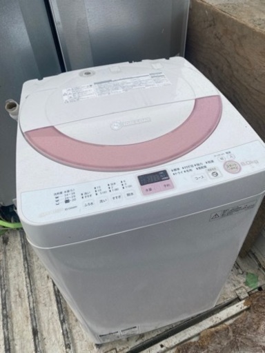 福岡市内配送設置無料　シャープ SHARP ES-GE60N-P [全自動洗濯機(6.0kg) ピンク系]