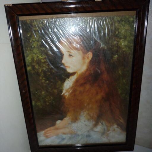 美品 ルノワールの少女 油絵