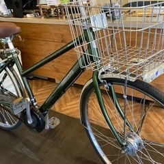 【前後チューブ・一発2錠の鍵新品！ブリヂストンアルベルト】LEDオートライト　内装3段　27インチ自転車　モスグリーン