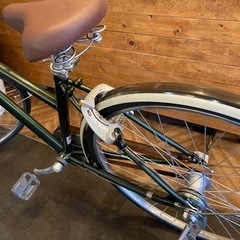 【前後チューブ・一発2錠の鍵新品！ブリヂストンアルベルト】LEDオートライト　内装3段　27インチ自転車　モスグリーン