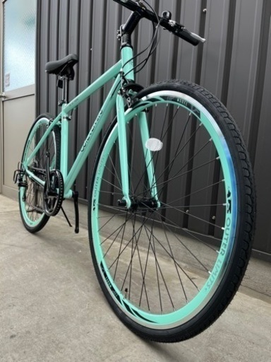 新車⭐️ SAKAMOTO TECHNO OUTER LIMITS　クロスバイク　アクアマリン　450㎜