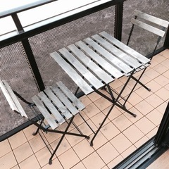 【受け渡し完了】ガーデンテーブルセット　テーブル　チェア　カフェ...