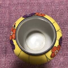 【里帰り品】オールドノリタケ　 ハンドペイント 　アールデコ 里帰り品 オールドノリタケ アールデコ 黄色い小壷 赤と紫の花文様 M-JAPAN