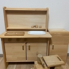 【値下げ】キッチン　おままごと　木製