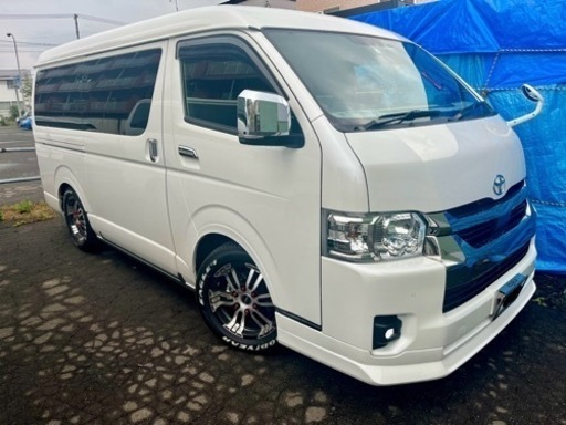 ハイエースワイド フロントスポイラー パールホワイト ハイエース用