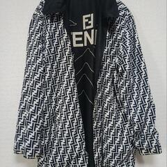 希少　FENDI　リバーシブル　ブルゾン　 ジャケット　ズッカ柄　バックロゴ　刺繍　モノトーン