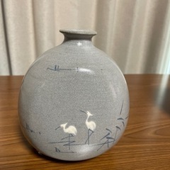 平安橘吉 さぎ絵 花生