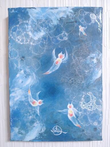 クリオネの油絵◆1点物の原画アート◆作者サイン入り