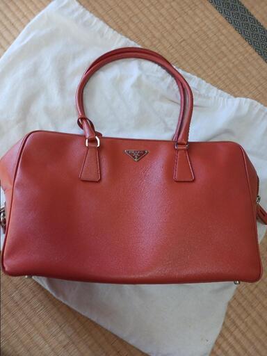 再投稿PRADAオレンジ トートバッグ