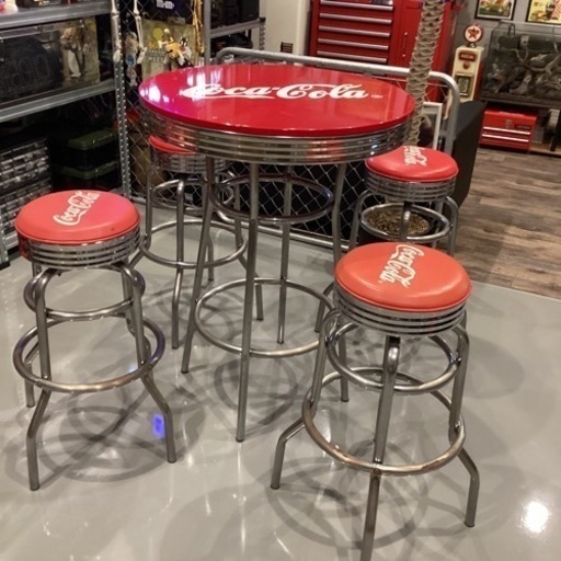 コカコーラ　　ハイタイプテーブル\u0026チェアー4