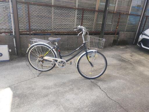 24インチ　黒　6段変速　シティサイクル