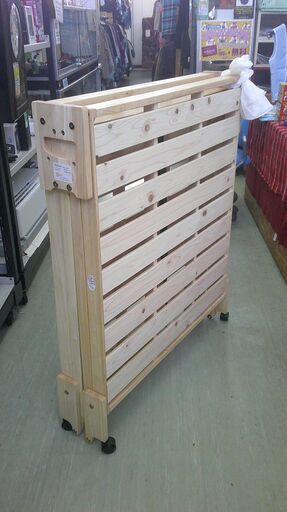 【店頭取引のみ】中居木工 国産木製すのこ折りたたみベッド