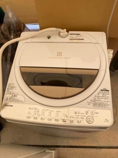 メーカー保証有　TOSHIBA 洗濯機6kg AW-6G8(W)