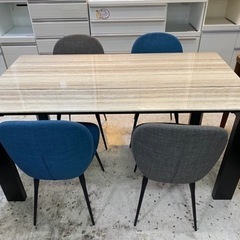 【愛品館 江戸川店 】大理石調ダイニングテーブル5点セット TOKYO interior（東京インテリア）