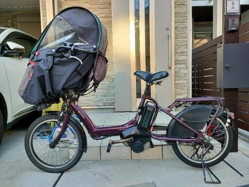 電動自転車（ヤマハ、パスキスミニ）、バッテリー（12.8Ah）、充電器、チャイルドシート、レインカバー（socca）