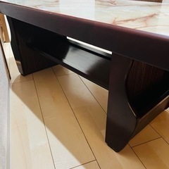 カリモク家具 センターテーブル 大理石 昭和レトロ