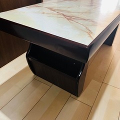 カリモク家具 センターテーブル 大理石 昭和レトロ